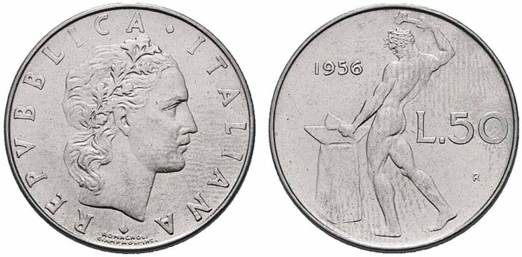 50 lire vulcano moneta