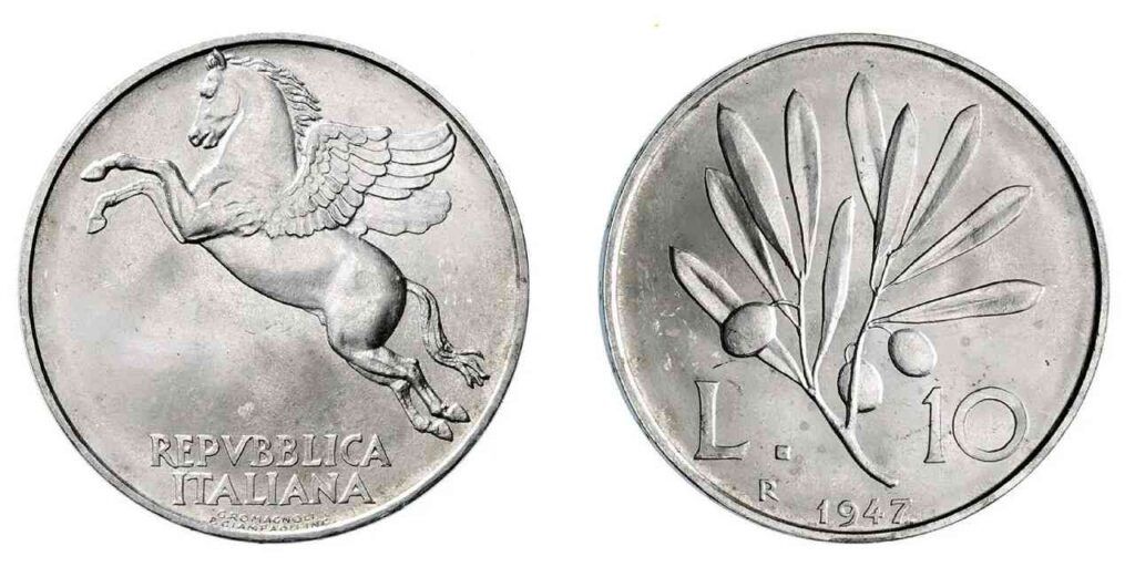 10 lire pegaso moneta